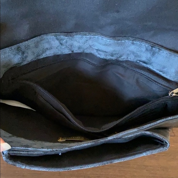 Target Blue Suede and Faux Leather Purse - Picture 7 of 9